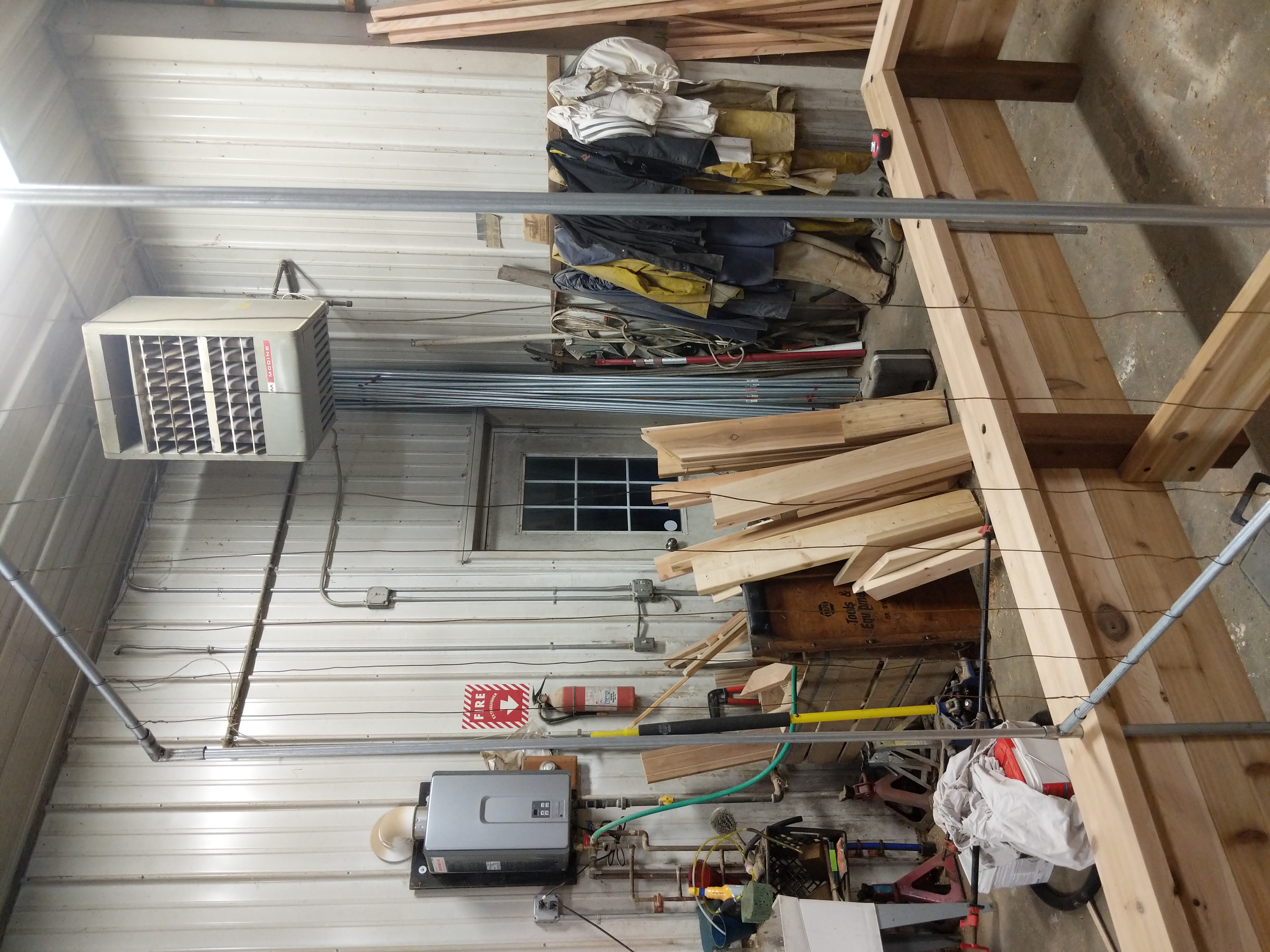 raised garden box in the shop being constructed
