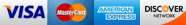 we accept Master Card, Visa, Discover and American Express