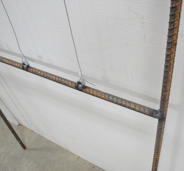 close up view of the raised bed supports